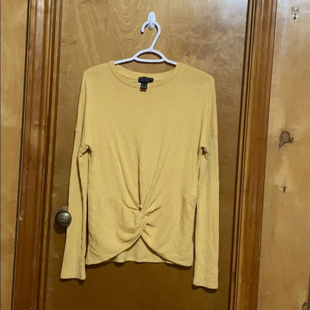 Yellow Knot Front Long Sleeve